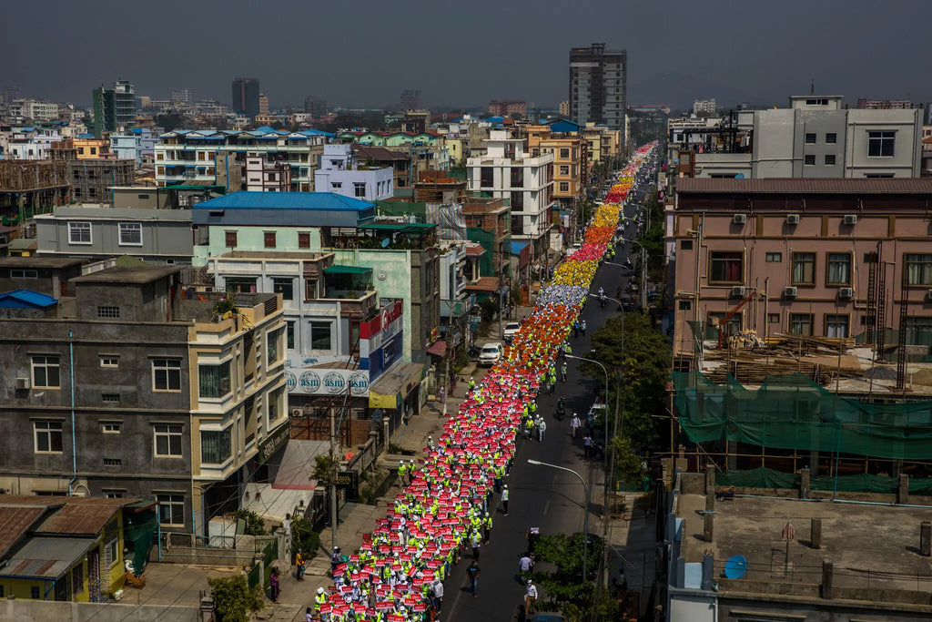 Medical students, doctors and engineers protesting against the military coup in Mandalay 