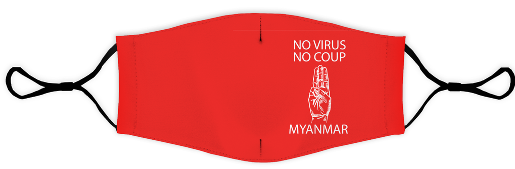 NO VIRUS NO COUP MYANMAR MASK