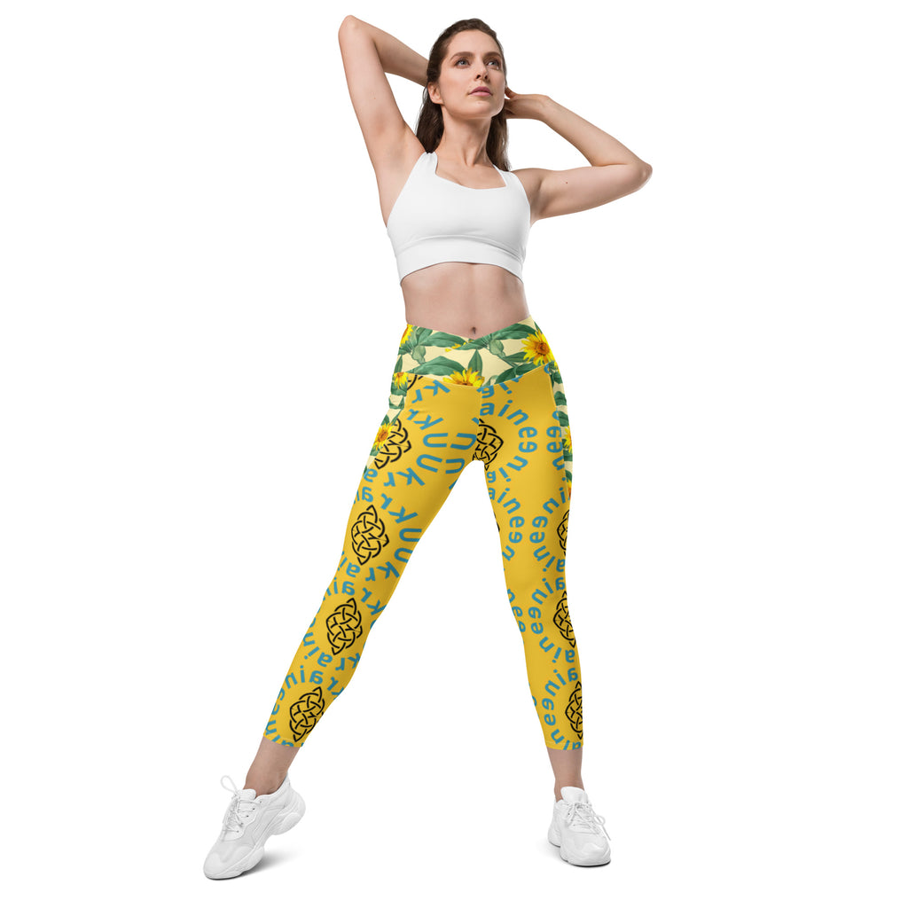 Crossover leggings with Sunflower pockets (We are with U!)