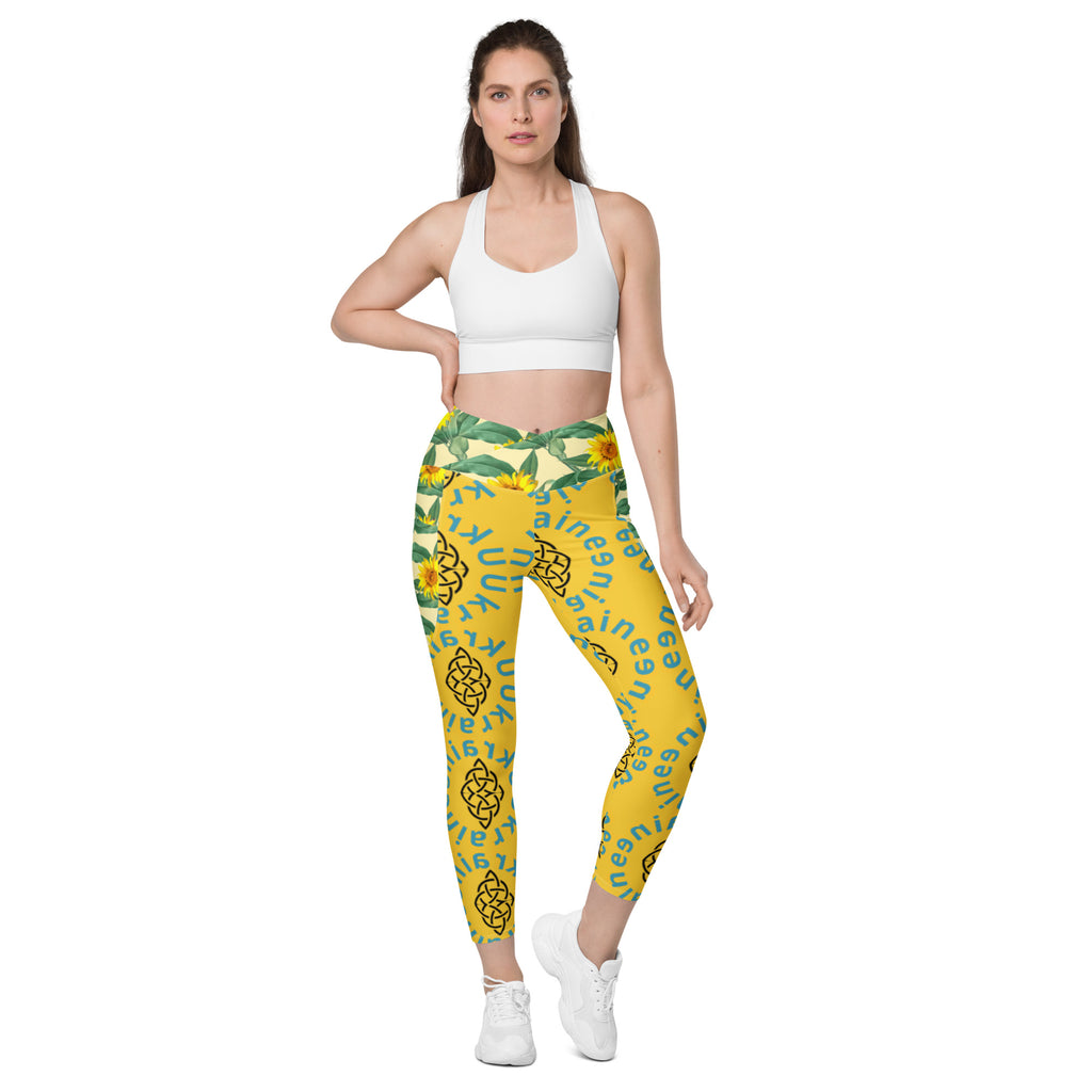 Crossover leggings with Sunflower pockets (We are with U!)