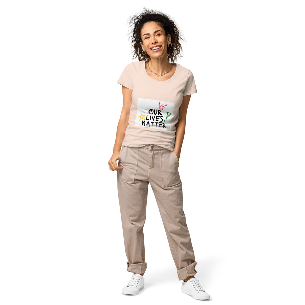 Women’s basic organic t-shirt (Our Lives Matter)