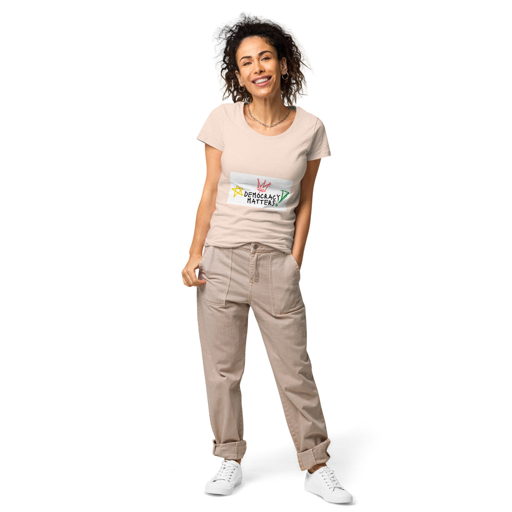 Women’s basic organic t-shirt (Democracy Matters)