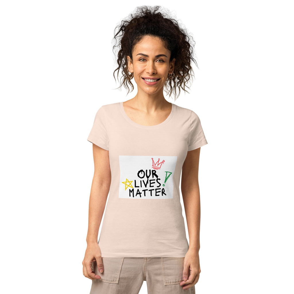 Women’s basic organic t-shirt (Our Lives Matter)