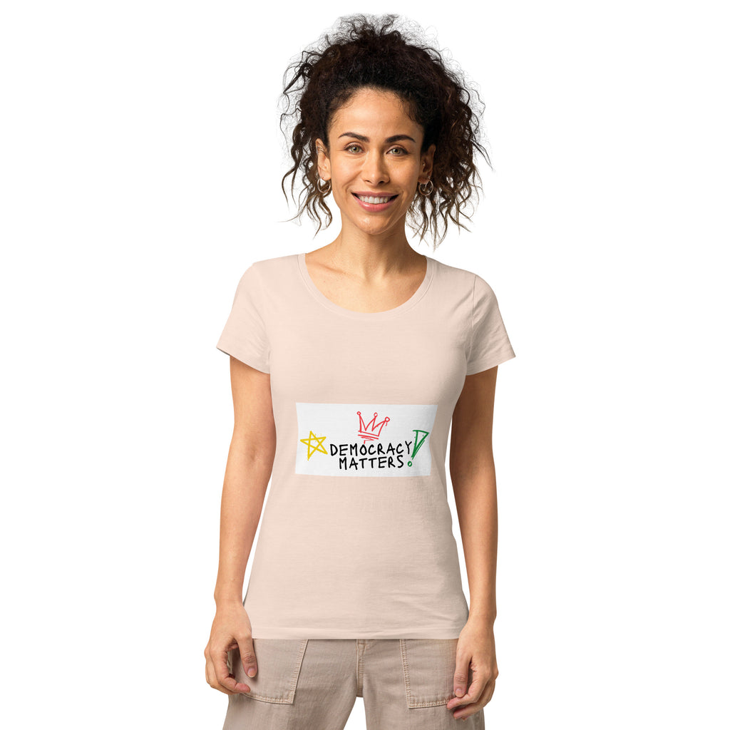 Women’s basic organic t-shirt (Democracy Matters)