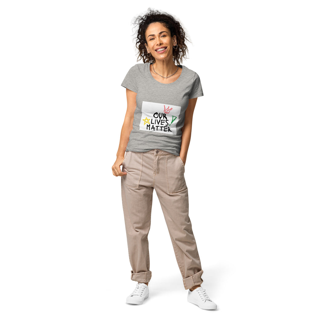 Women’s basic organic t-shirt (Our Lives Matter)