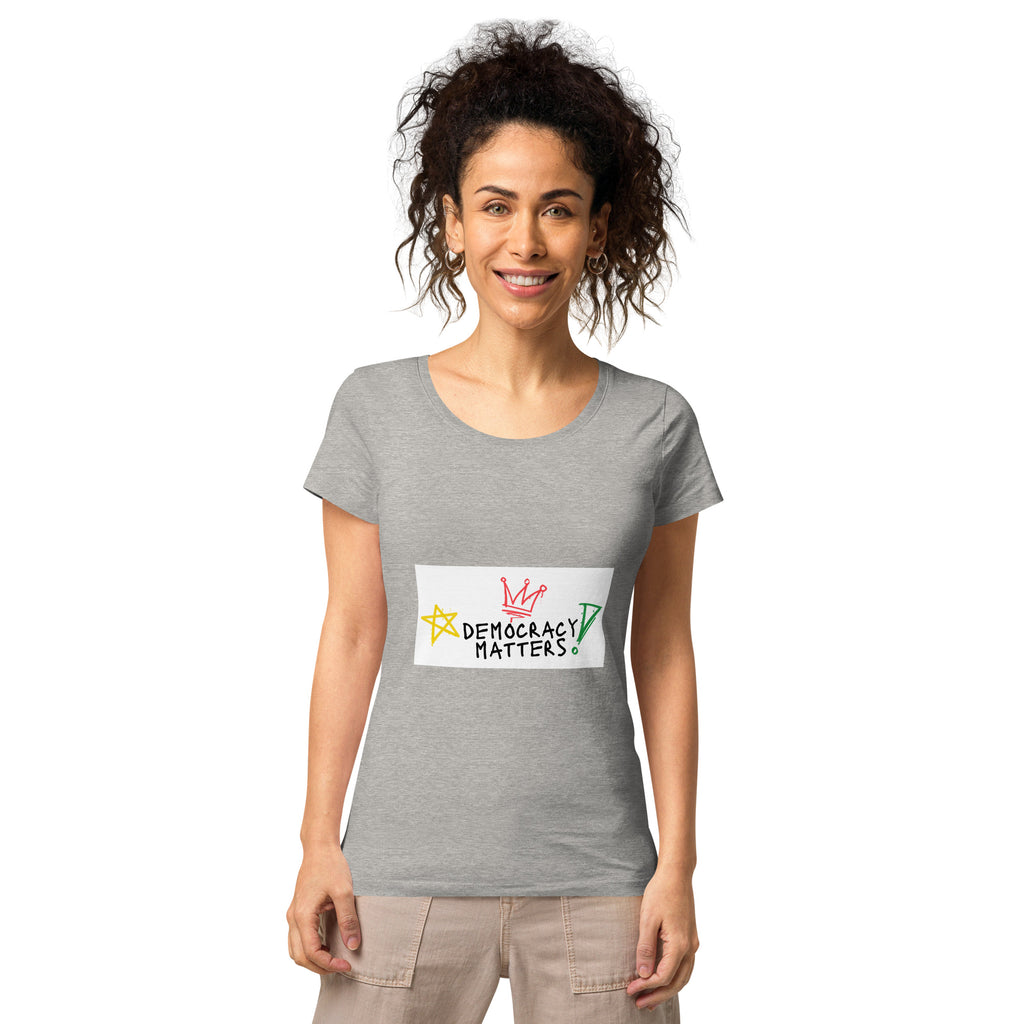 Women’s basic organic t-shirt (Democracy Matters)