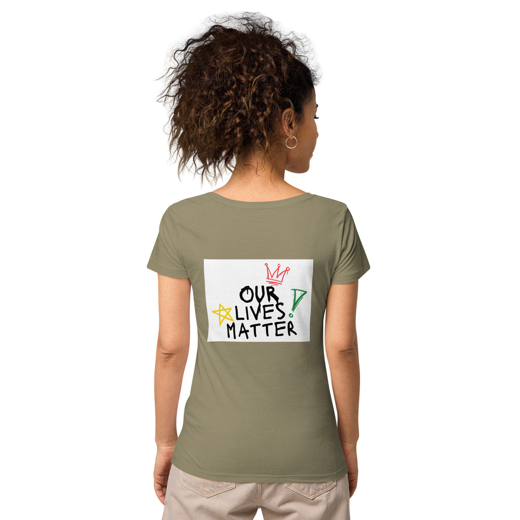 Women’s basic organic t-shirt (Democracy Matters)