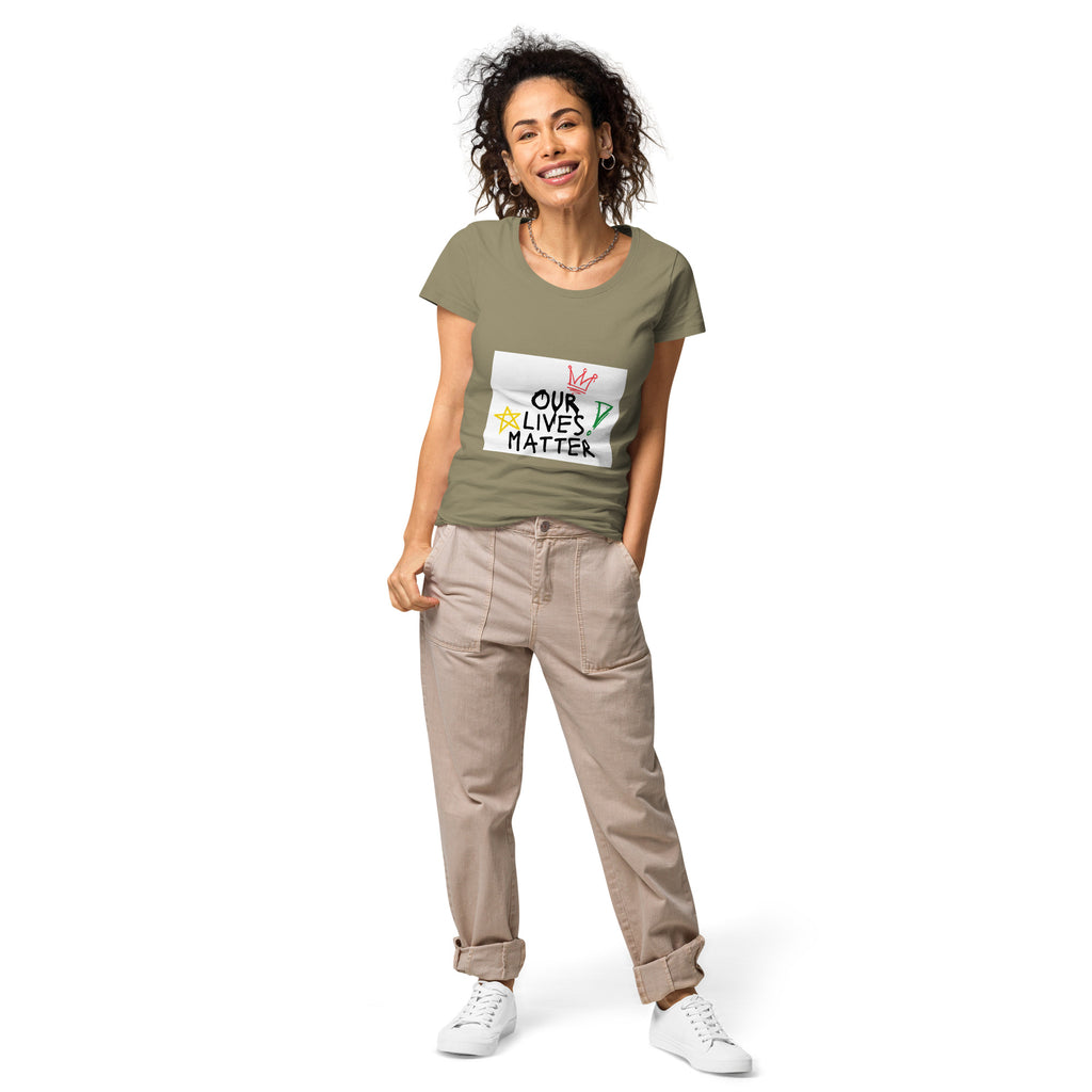 Women’s basic organic t-shirt (Our Lives Matter)