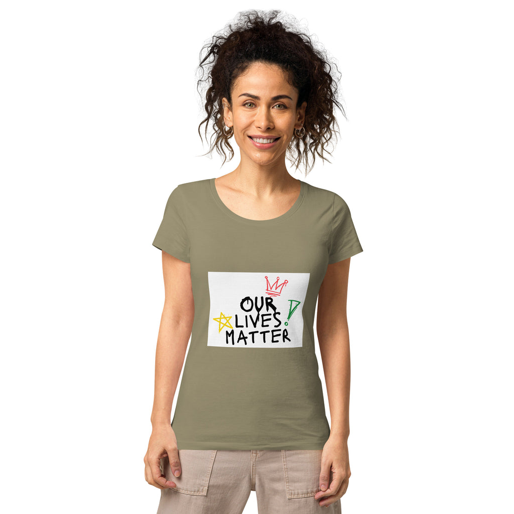 Women’s basic organic t-shirt (Our Lives Matter)