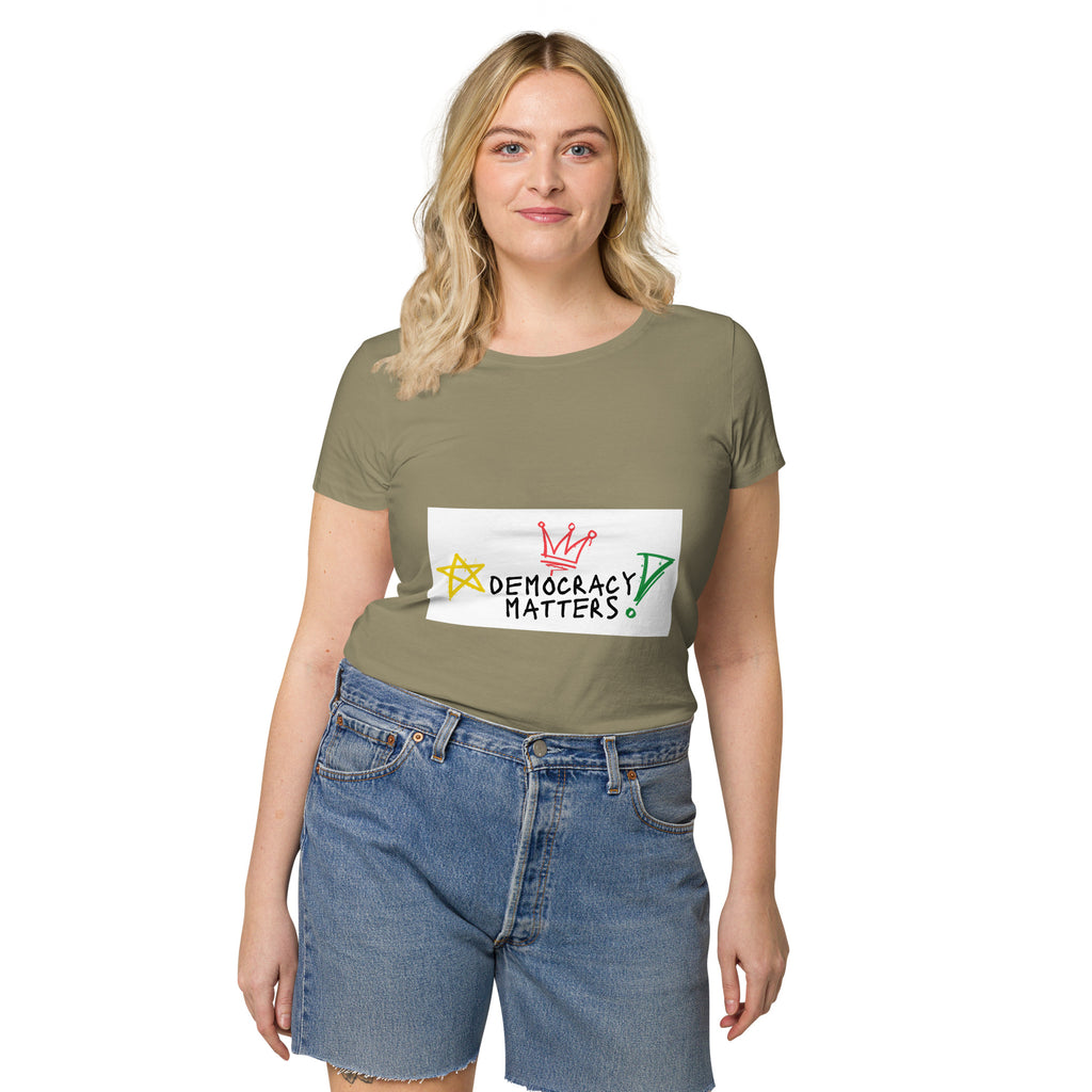 Women’s basic organic t-shirt (Democracy Matters)