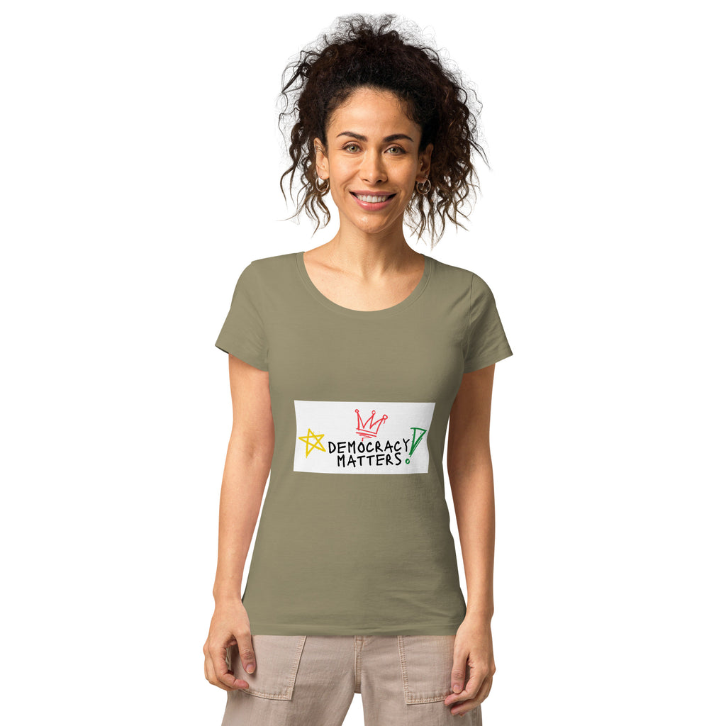 Women’s basic organic t-shirt (Democracy Matters)