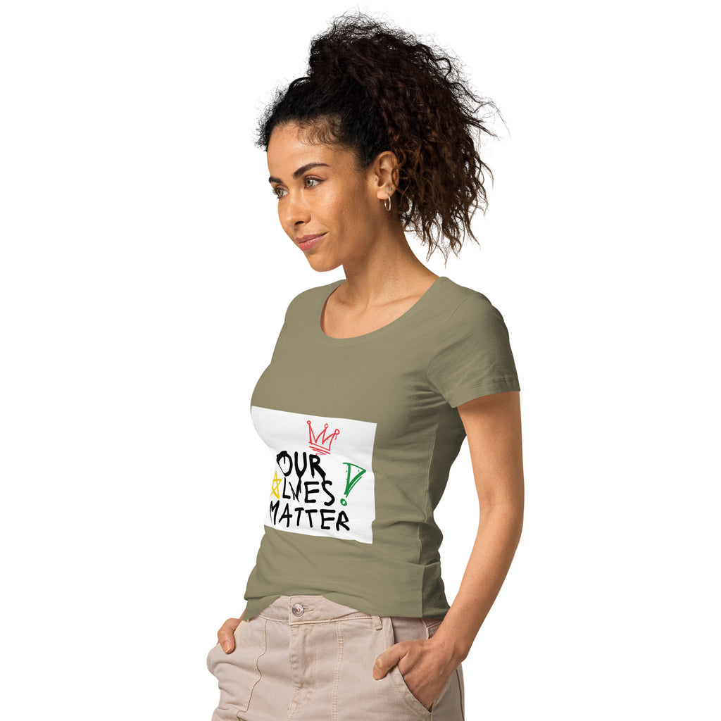 Women’s basic organic t-shirt (Our Lives Matter)