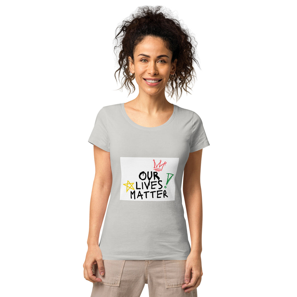 Women’s basic organic t-shirt (Our Lives Matter)