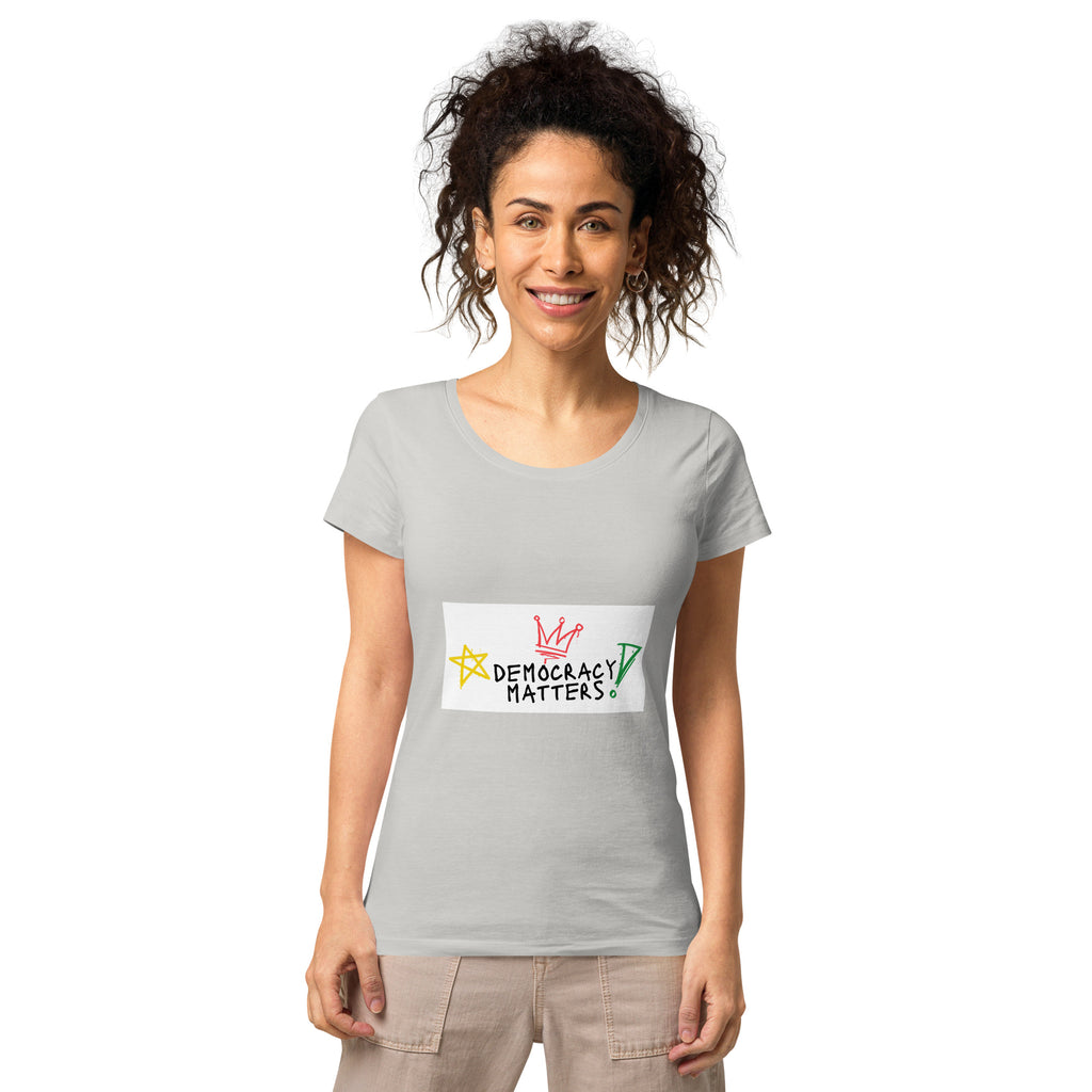 Women’s basic organic t-shirt (Democracy Matters)