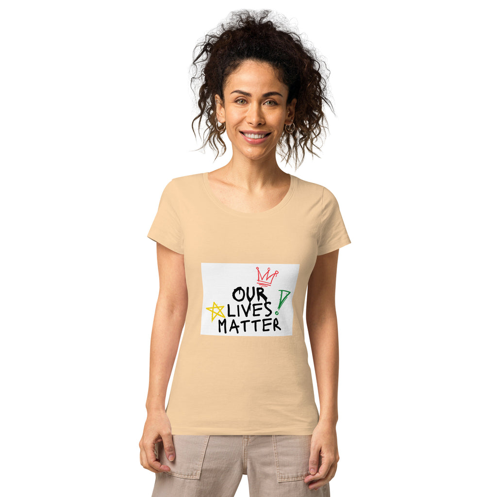 Women’s basic organic t-shirt (Our Lives Matter)