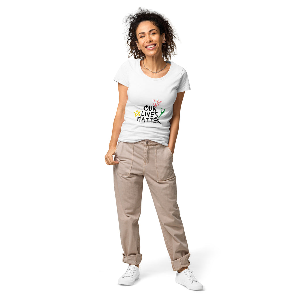 Women’s basic organic t-shirt (Our Lives Matter)