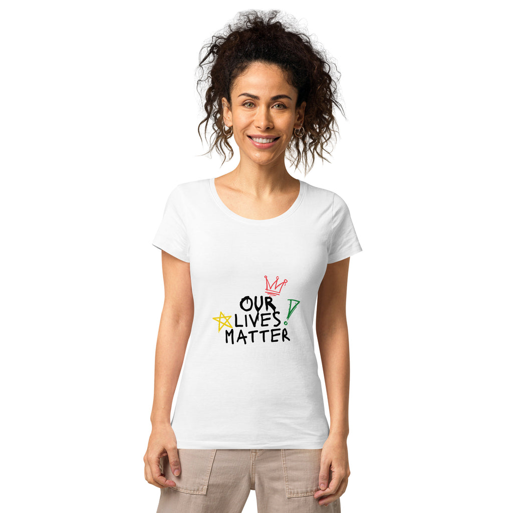 Women’s basic organic t-shirt (Our Lives Matter)